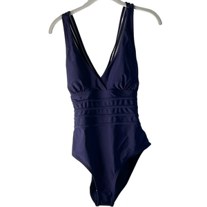NWT CATHERINE MALANDRINO Elegant Navy Blue One-Piece Swimsuit SIZE M and L